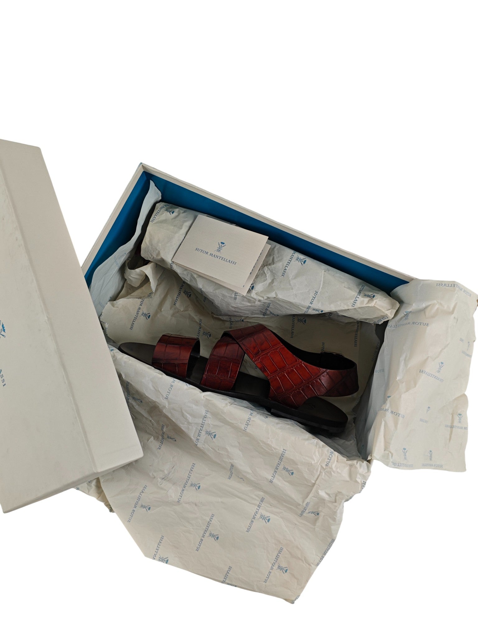 SUTOR MANTELLASSI Brown Sandal Shoes 100% Alligator