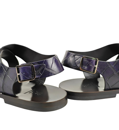 SUTOR MANTELLASSI Sandalo Viola Scarpe 100% Alligatore