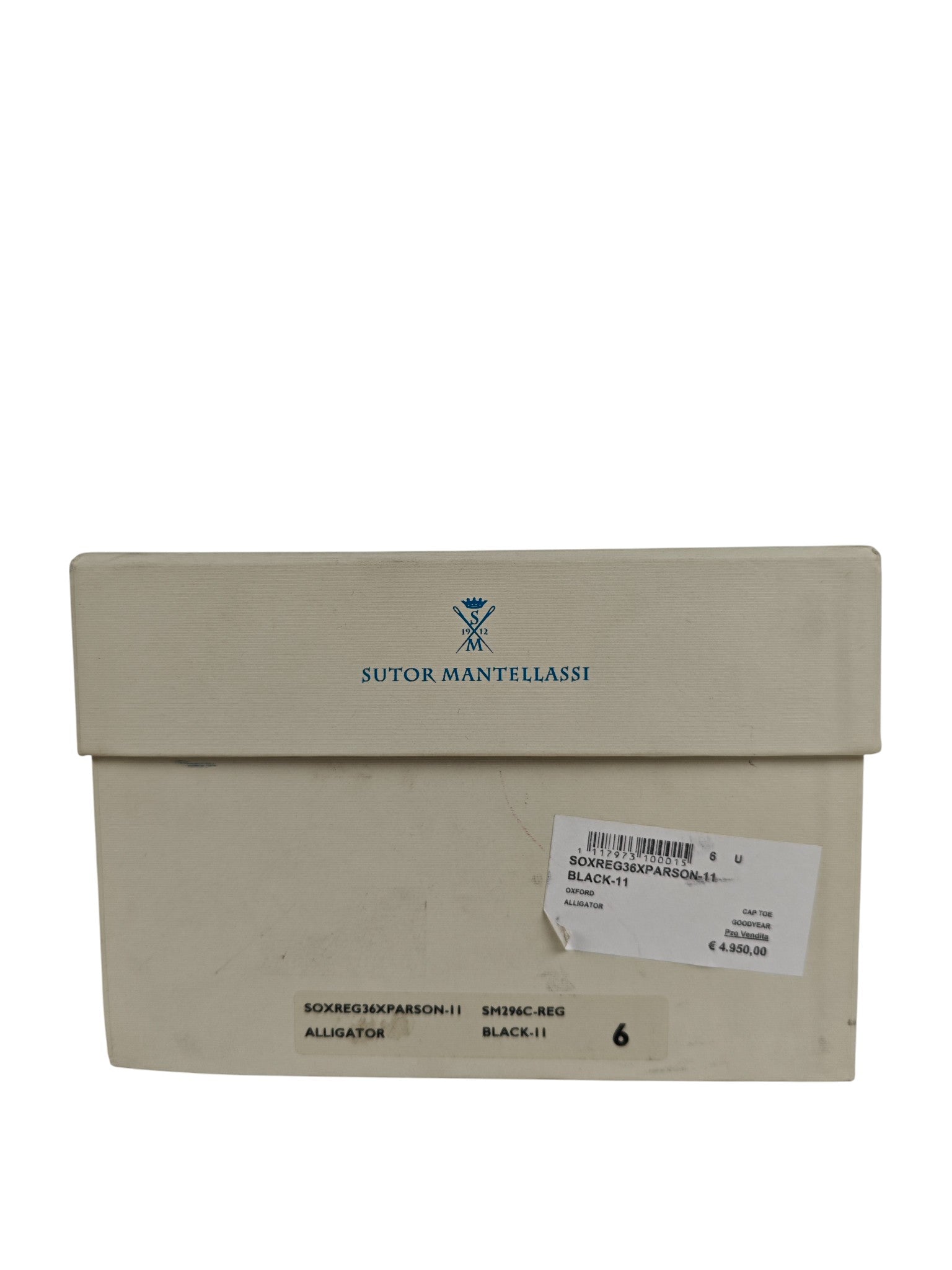 SUTOR MANTELLASSI Black Goodyear Oxford Shoes 100% Alligator