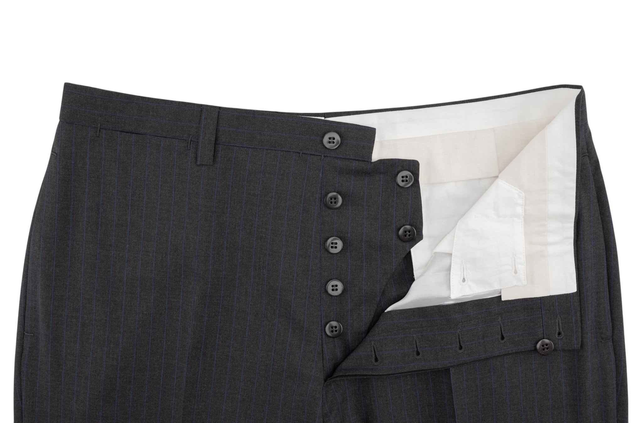 CESARE ATTOLINI NAPOLI 3/2 Roll Suit Gray Wool 120's Pinstripe 42 US / 52 IT