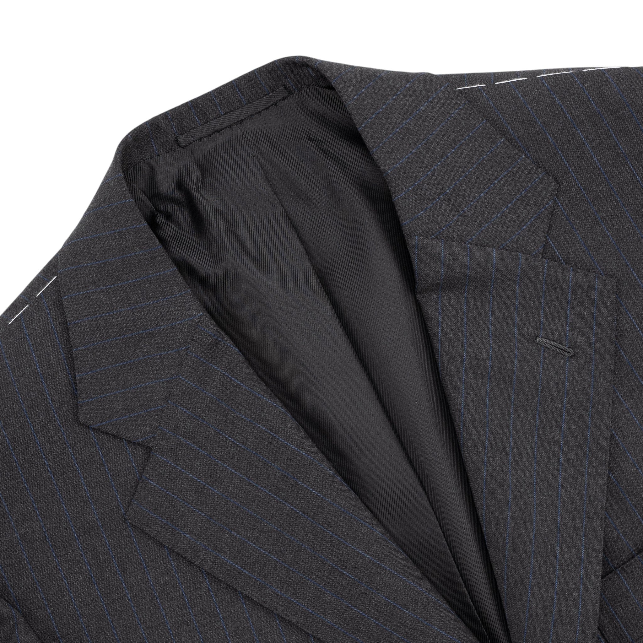 CESARE ATTOLINI NAPOLI 3/2 Roll Suit Gray Wool 120's Pinstripe 42 US / 52 IT