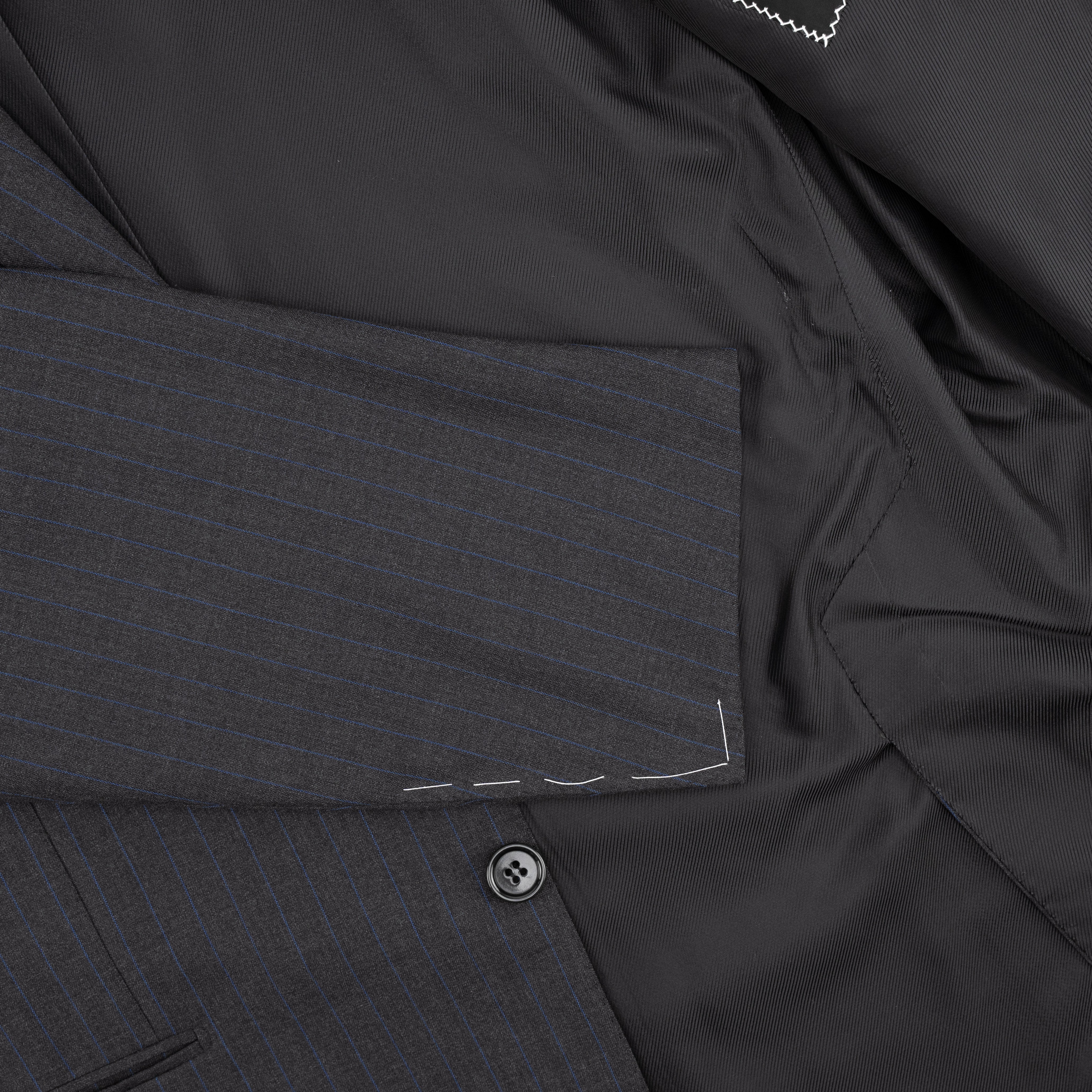 CESARE ATTOLINI NAPOLI 3/2 Roll Suit Gray Wool 120's Pinstripe 42 US / 52 IT