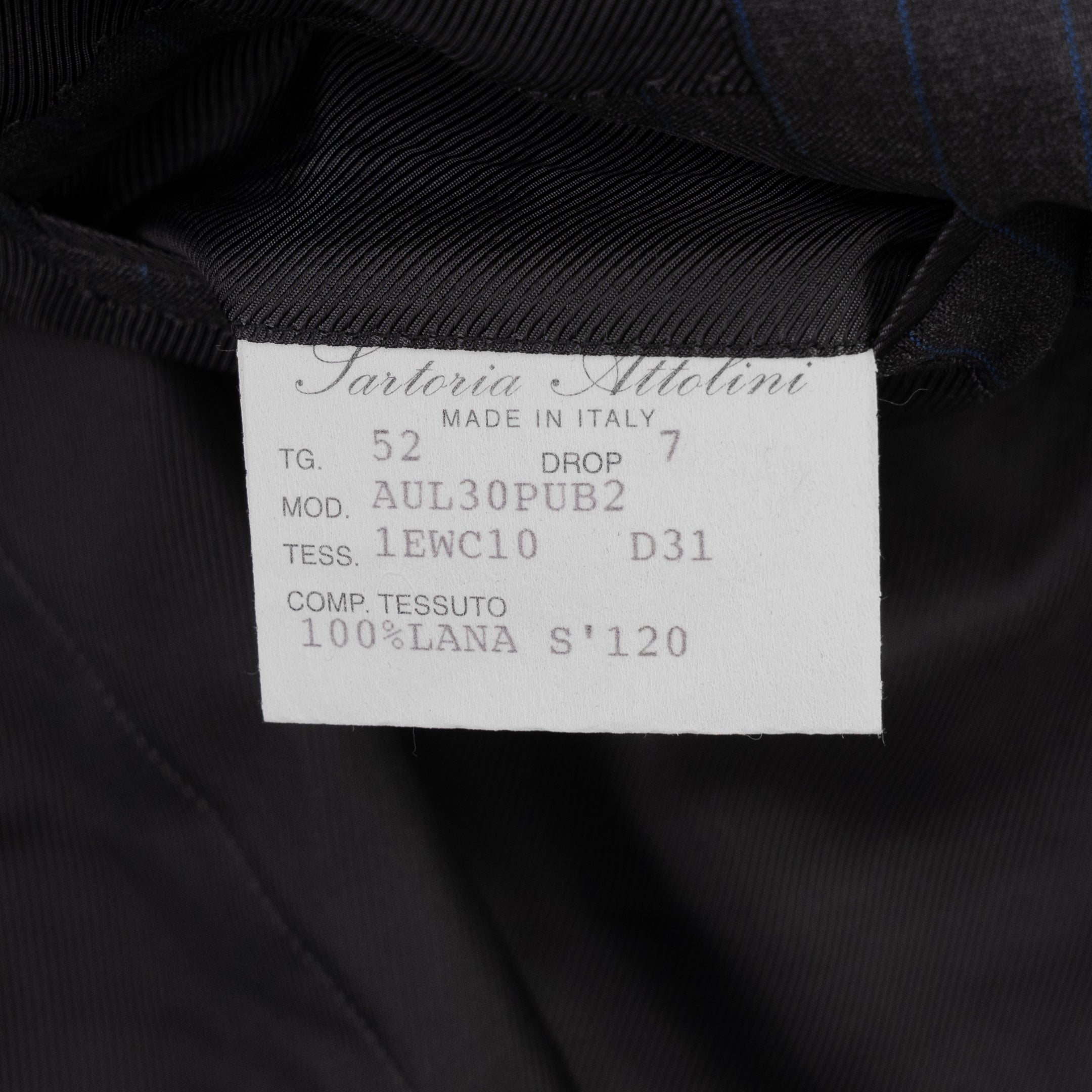 CESARE ATTOLINI NAPOLI 3/2 Roll Suit Gray Wool 120's Pinstripe 42 US / 52 IT