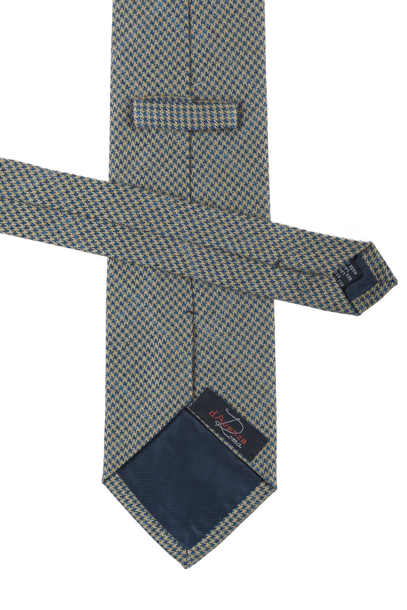 $179 D'AVENZA Tie Wool + Silk Houndstooth Hand-Sewn in Italy / 57.48 ...