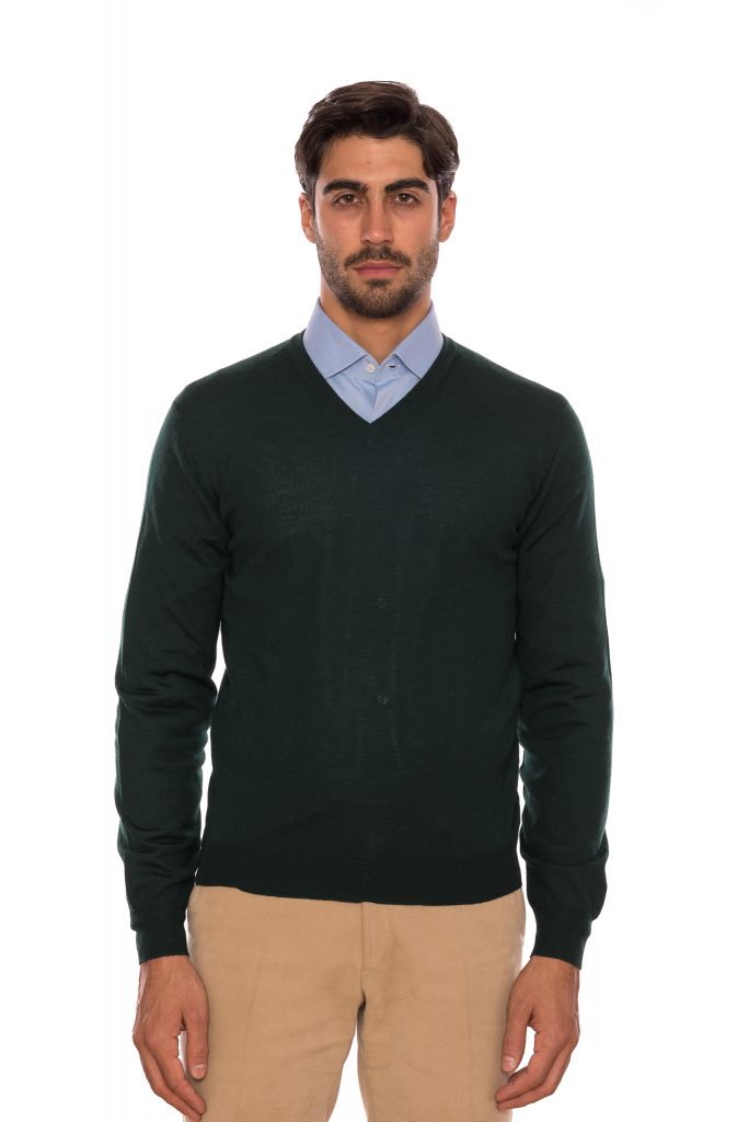 380$ BELVEST Sweater Green Petroleum Wool Made in Italy Slim Fit ...