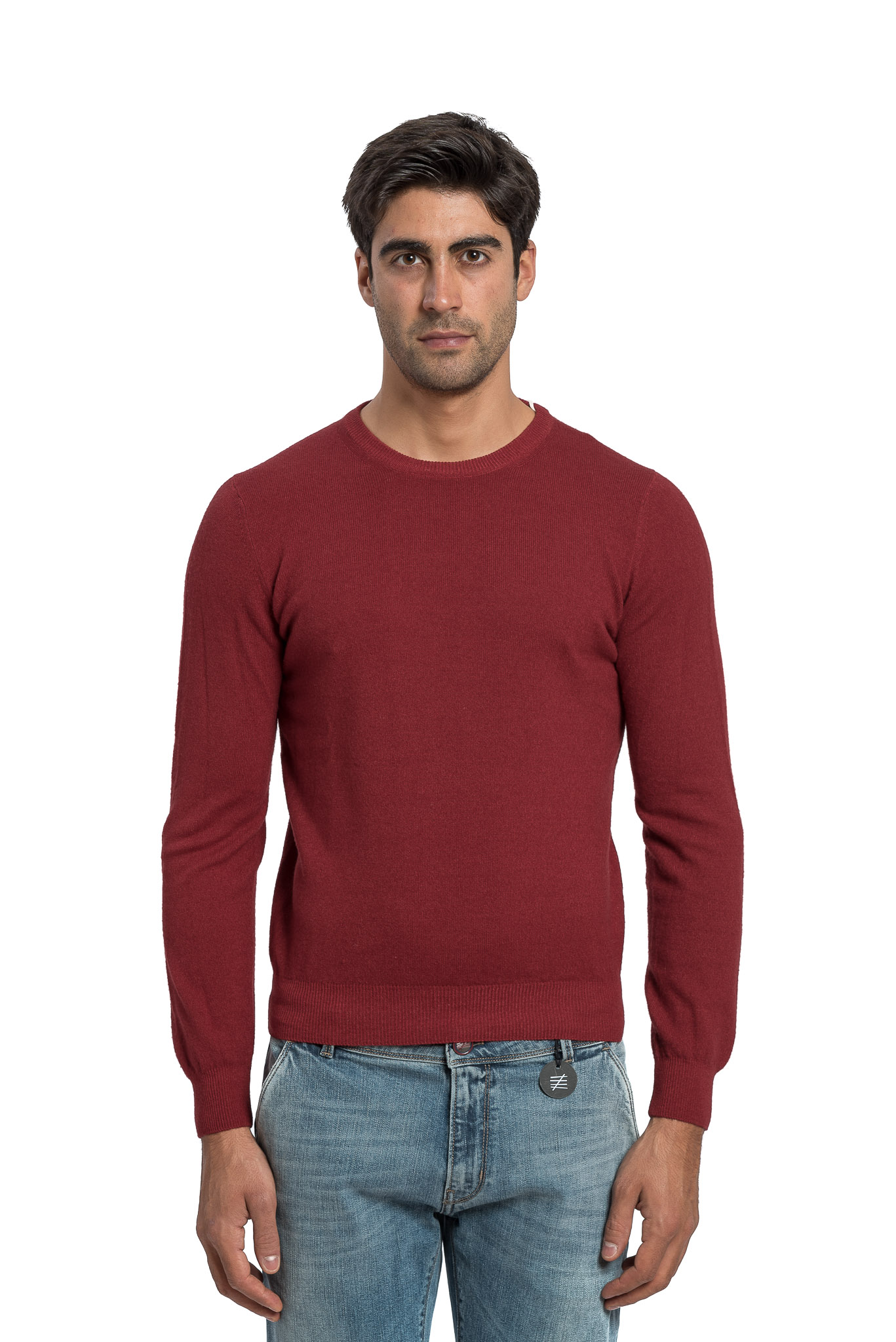 280$ PANICALE CASHMERE Red Sweater Merino Wool Cashmere Made in Italy ...