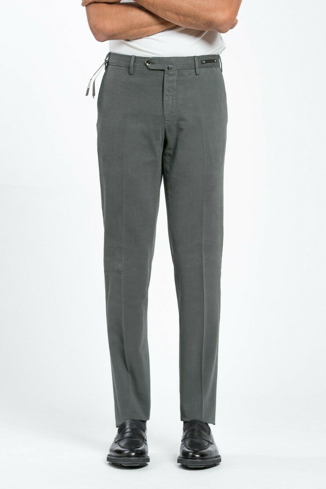 320$ PT01 BLENDED CASHMERE Myrtle Green Trousers Pants Cotton Cashmere ...