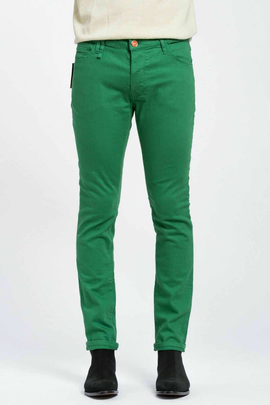 230$ PT05 BRITPOP Green Grass Jeans Trousers Pants Cotton Denim Skinny