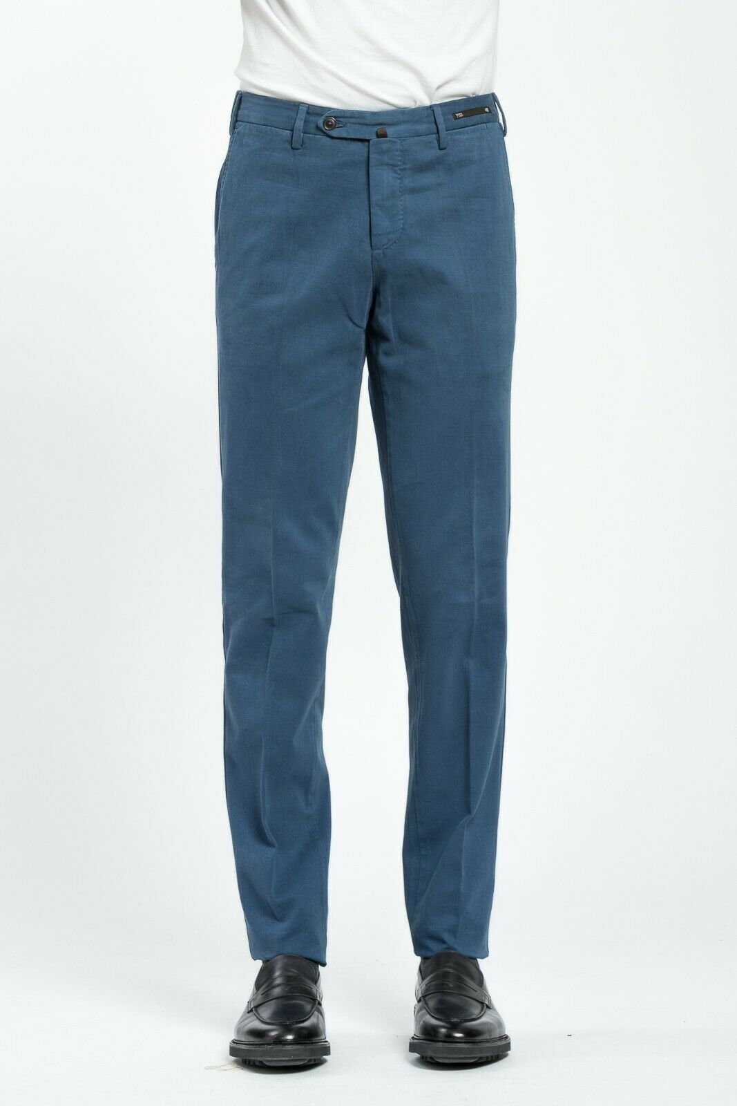 320$ PT01 BLENDED CASHMERE Cerulean Blue Trousers Pants Cotton Cashmere ...