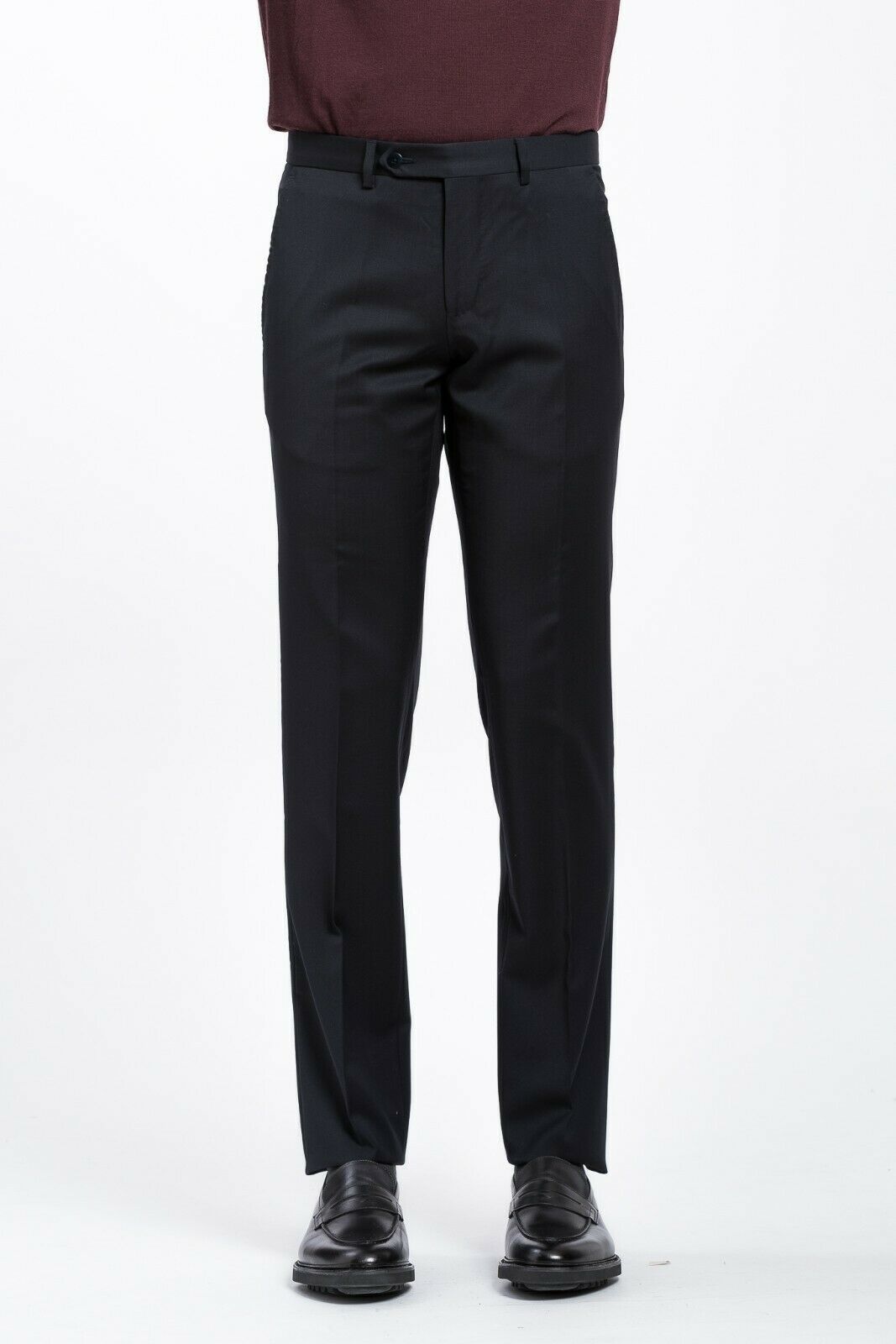 275$ TOMBOLINI Blue Midnight Trousers Sartorial Dress Pants Fine Wool ...