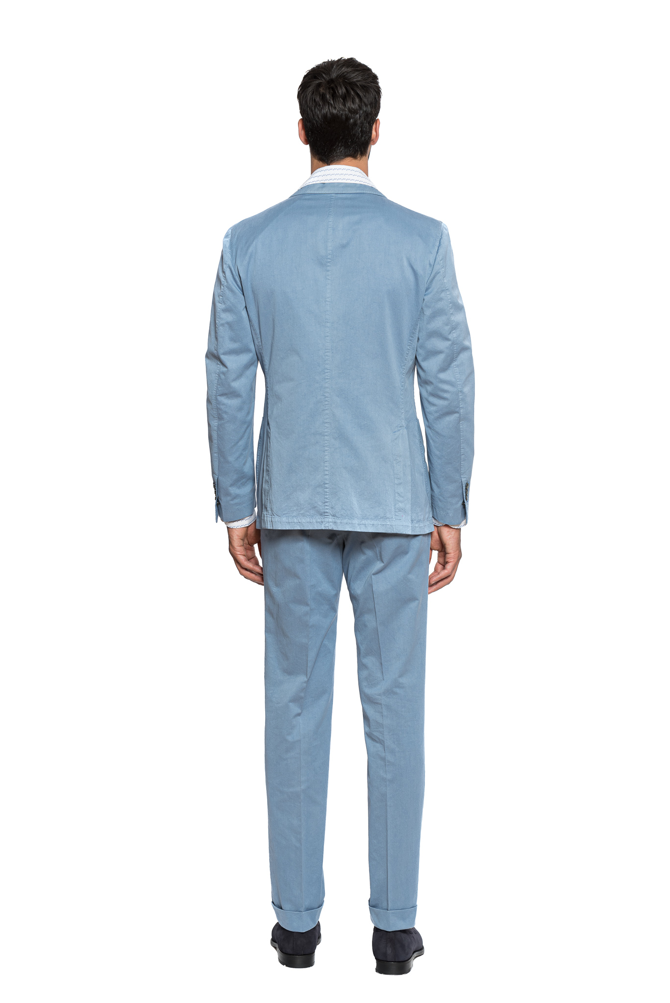 BELVEST Dark Blue Ultralight Cotton Solid Suit 40 US 50 EU  8R Slim Fit 