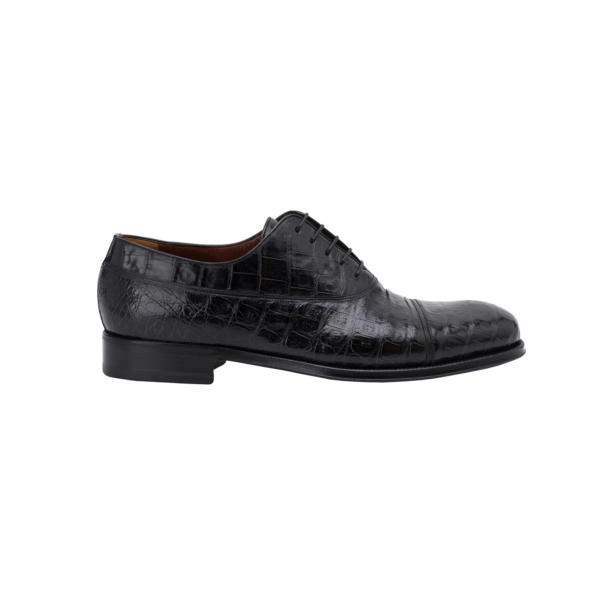 $3200 a.Testoni Bologna Black Goodyear Oxford Shoes Genuine Crocodile ...