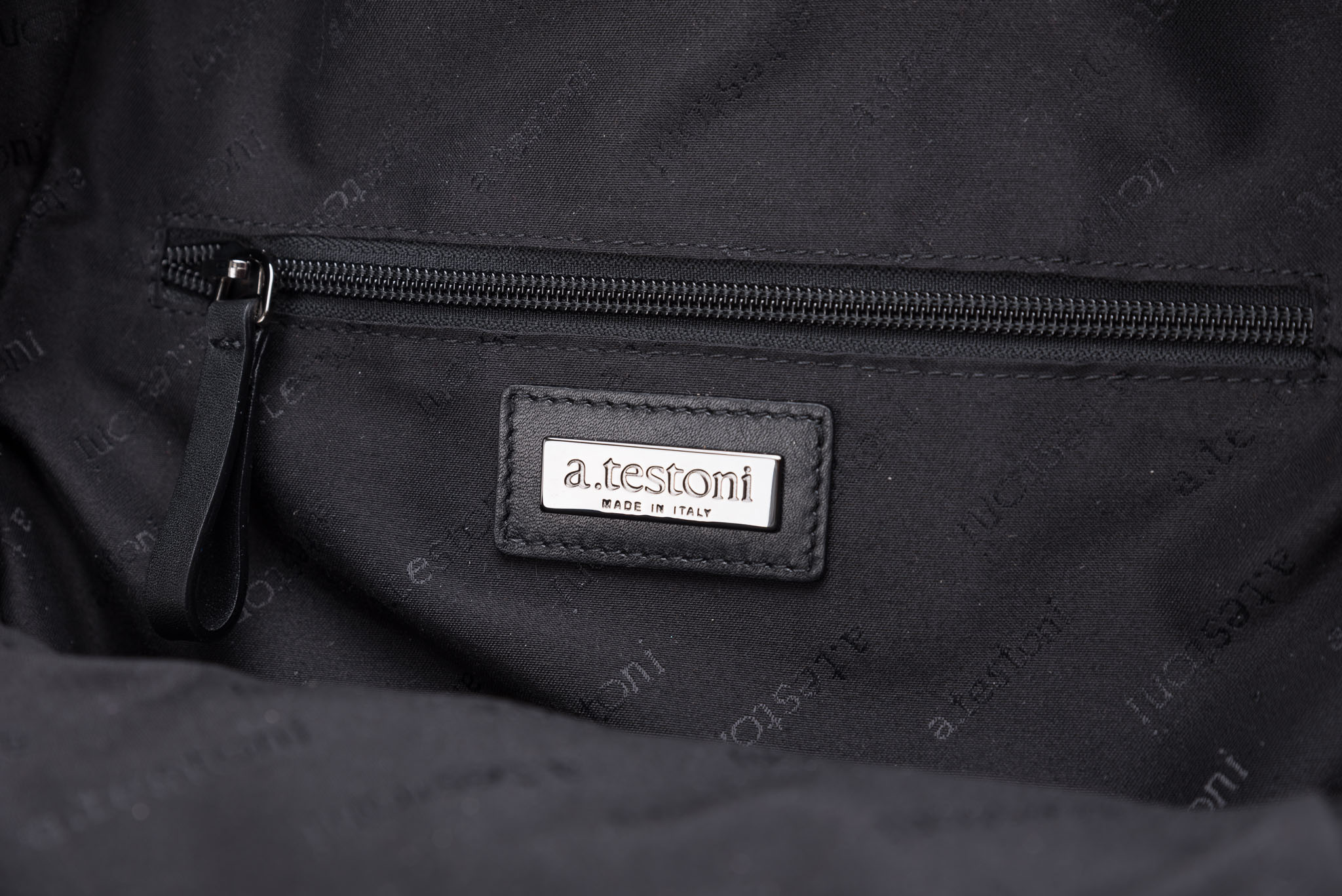 $1040 a.Testoni Bologna Pc Case / Backpack Black Nappa Leather + Techno ...