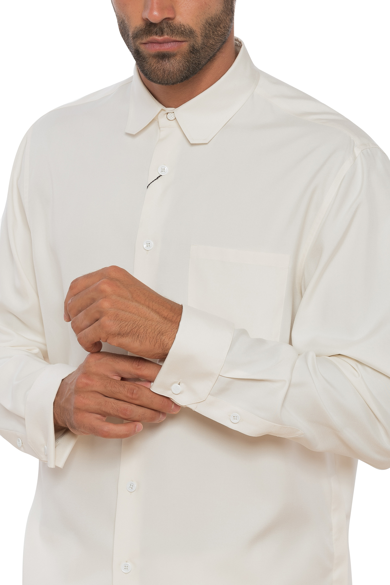 1950$ LOUIS VUITTON RUNWAY Plain Rainbow Relaxed Shirt Ivory Pure Silk Size  S