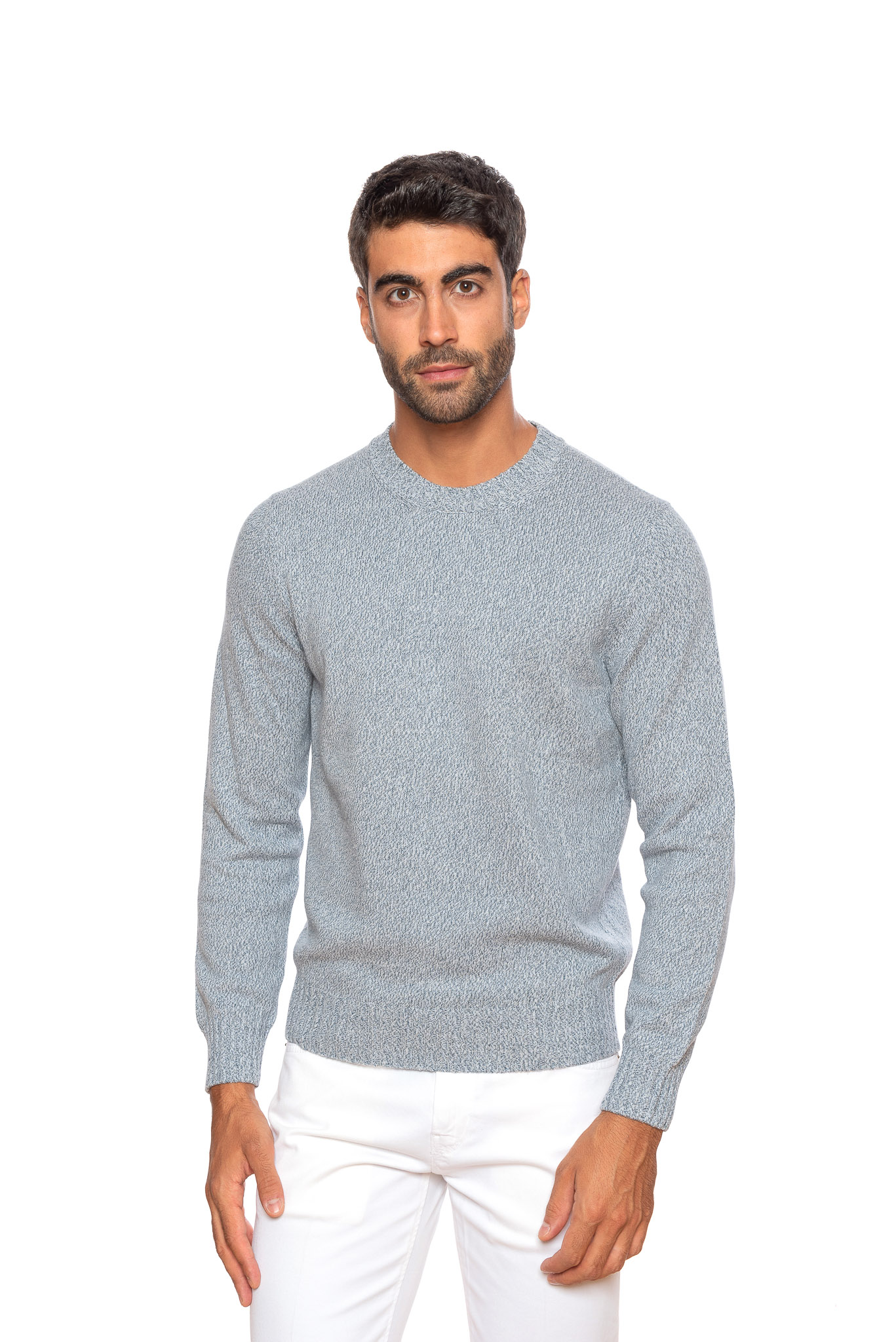 Luxury Knitwear FIORONI CASHMERE by Attolini Sweater Thick Cotton Grey ...