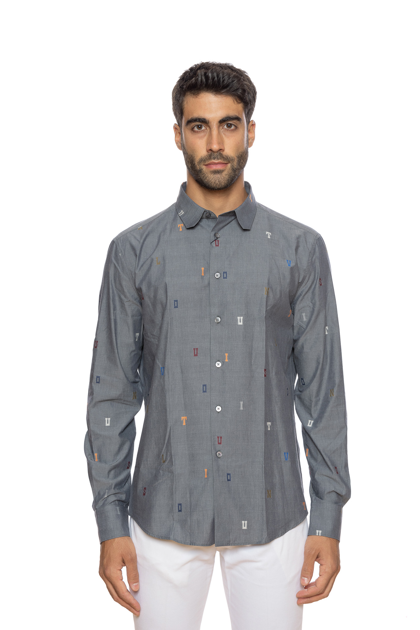 Louis Vuitton - DNA Collar Regular Shirt - Gris Clair - Men - Size: 41 - Luxury