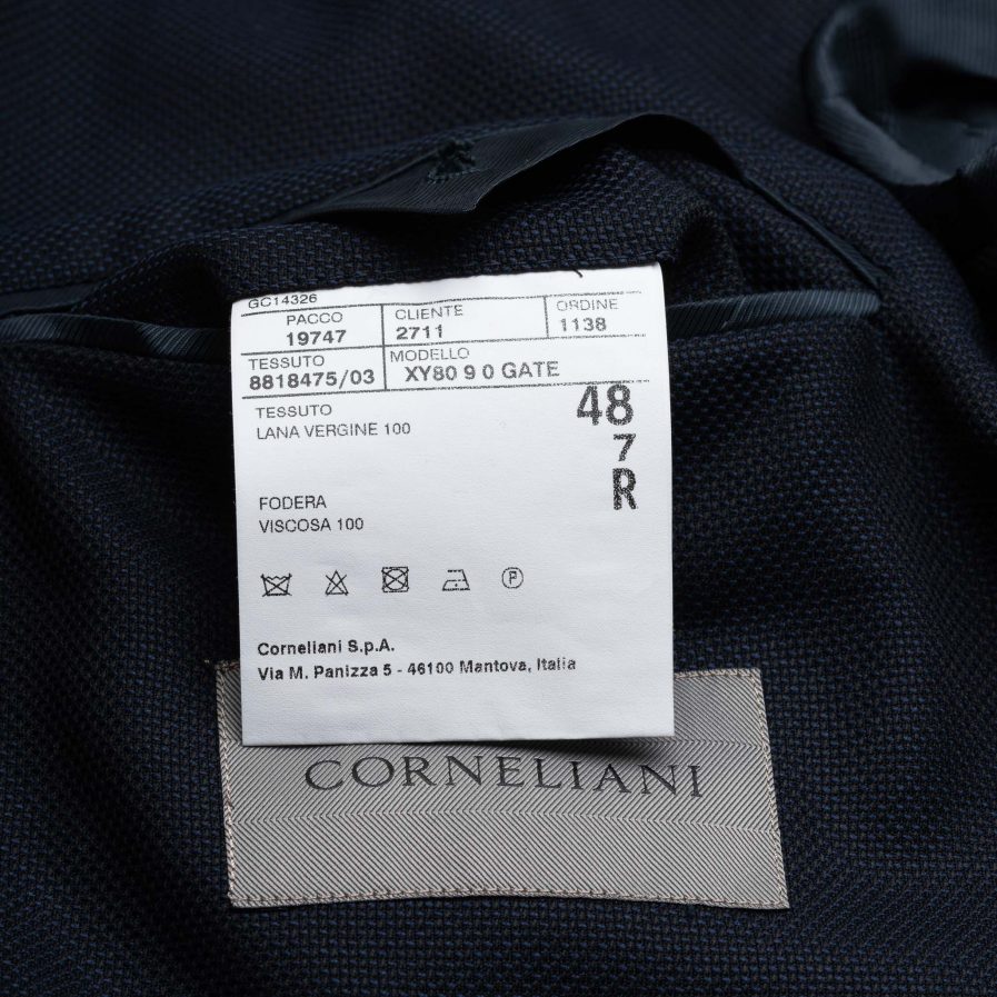 1350$ CORNELIANI Jacket Blazer Blue Wool 110's Leather Details 38 US ...